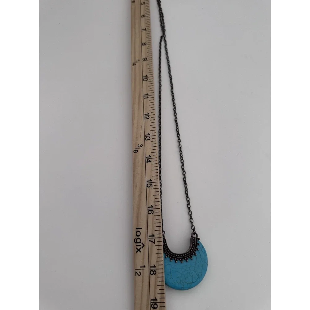 Turquoise style necklace womens Bronze tone boho chick southwestern